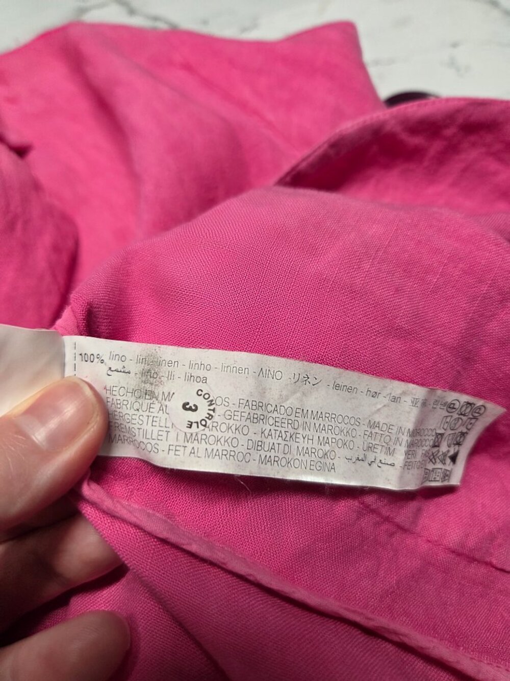 Zara 13/14 Bright Pink 100% Linen Lightweight Spring Blazer Jacket - Picture 9 of 9